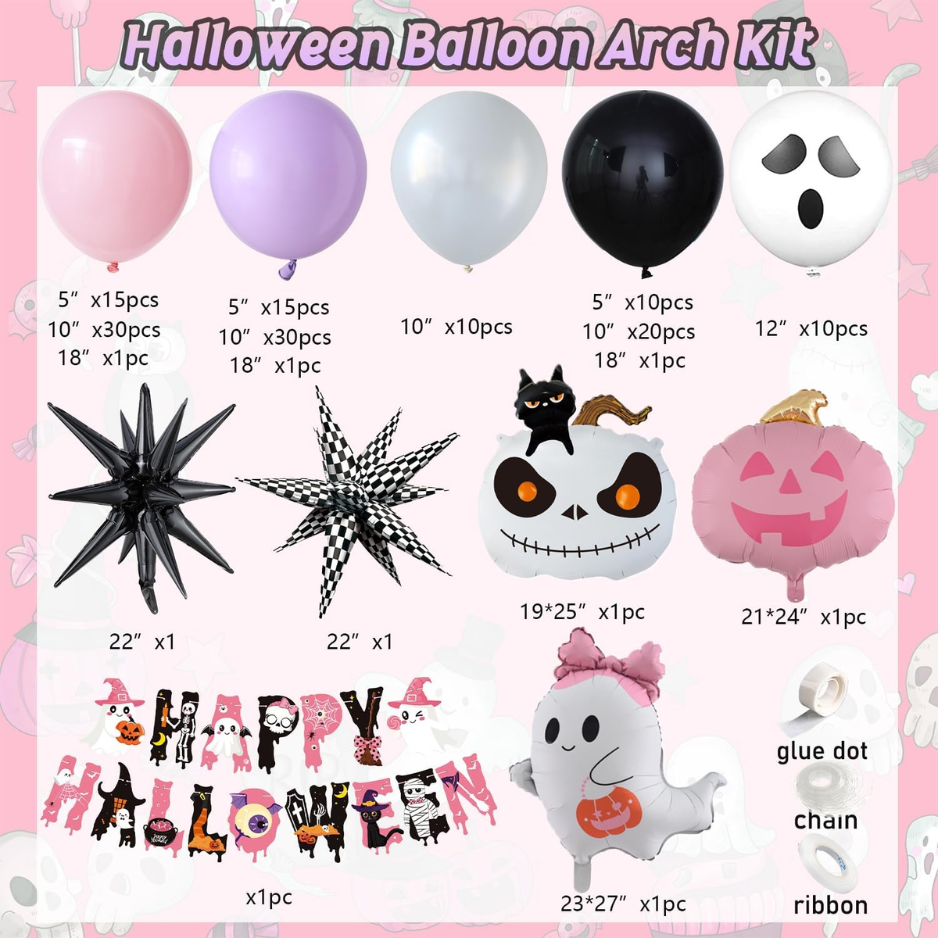 152pcs Halloween Balloon Garland Arch Kit